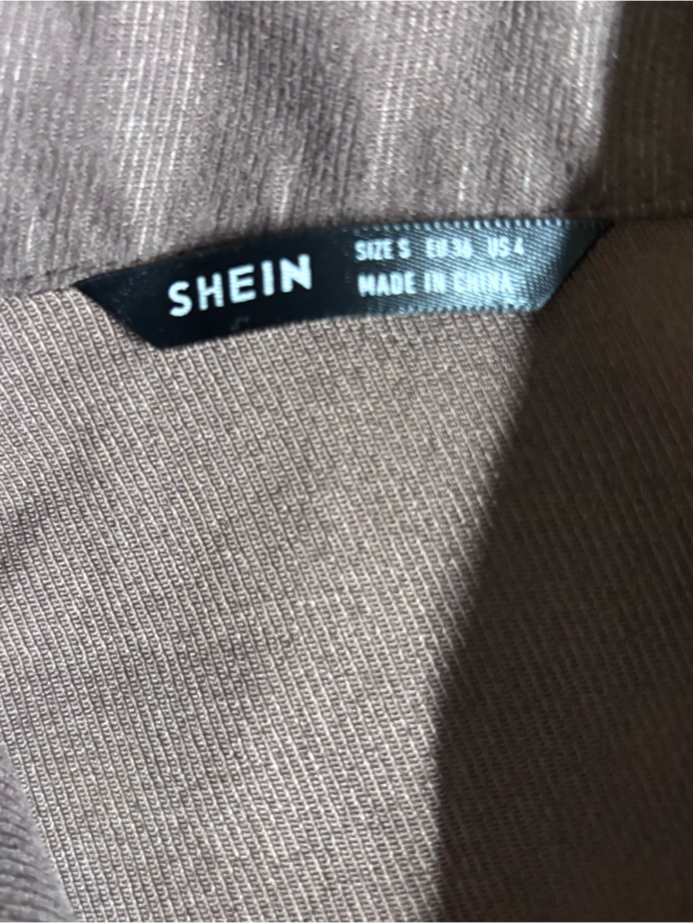 SHEIN Brown Ribbed Knit Top - Picture 2 of 2